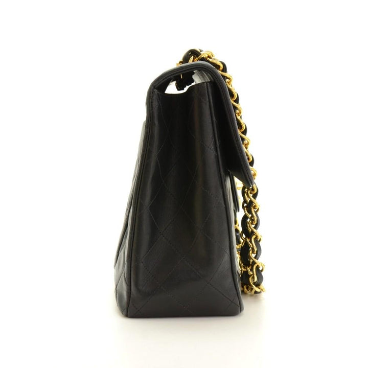 13" maxi quilted lambskin leather shoulder bag