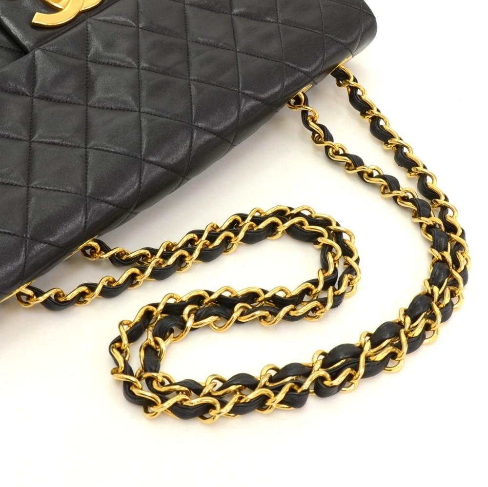 13" maxi quilted lambskin leather shoulder bag