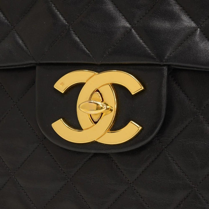 13" maxi quilted lambskin leather shoulder bag