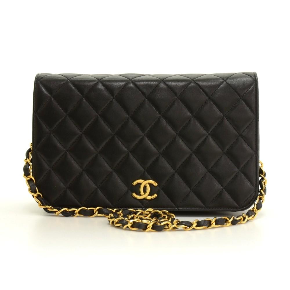 quilted lambskin leather shoulder bag