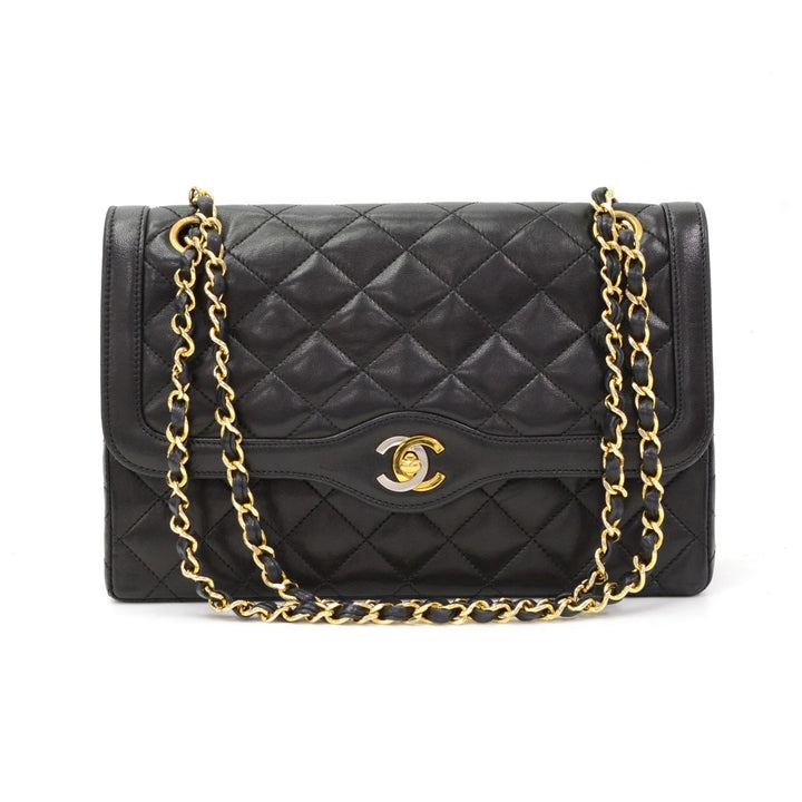 2.55 10" double flap quilted leather shoulder bag - paris limited edition