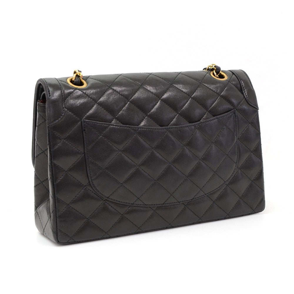 2.55 10" double flap quilted leather shoulder bag - paris limited edition