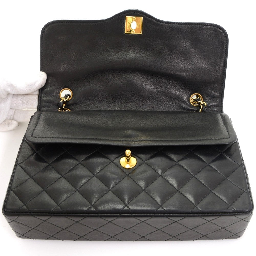 2.55 10" double flap quilted leather shoulder bag - paris limited edition