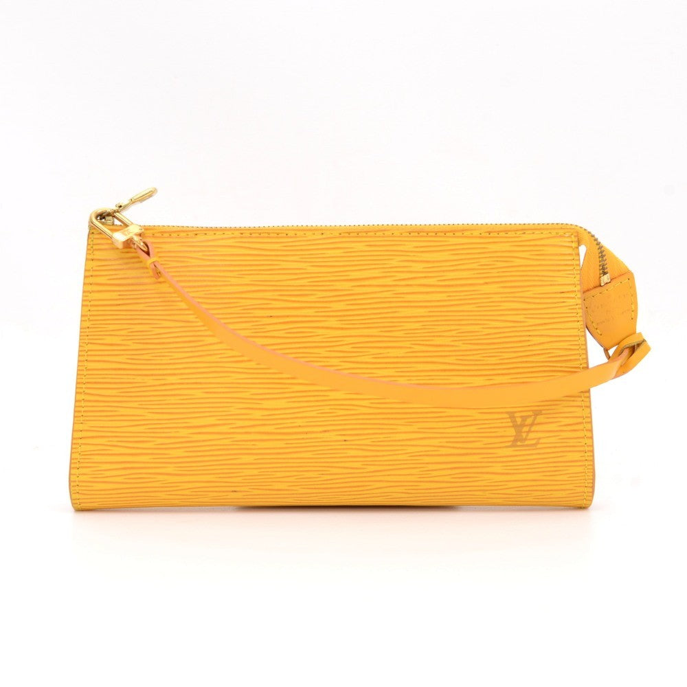 epi leather pochette accessoires handbag