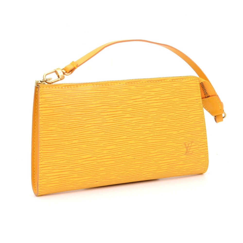 epi leather pochette accessoires handbag