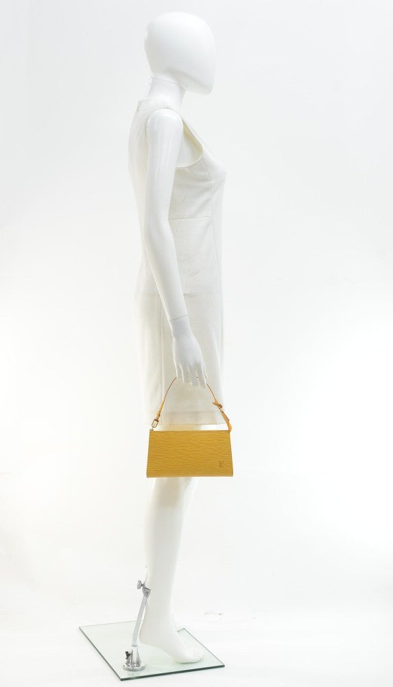 epi leather pochette accessoires handbag