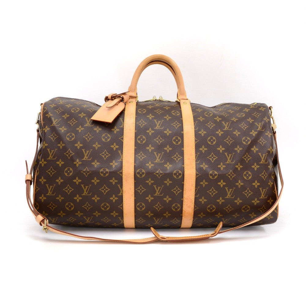 monogram canvas keepall 55 bandouliere duffel bag with strap