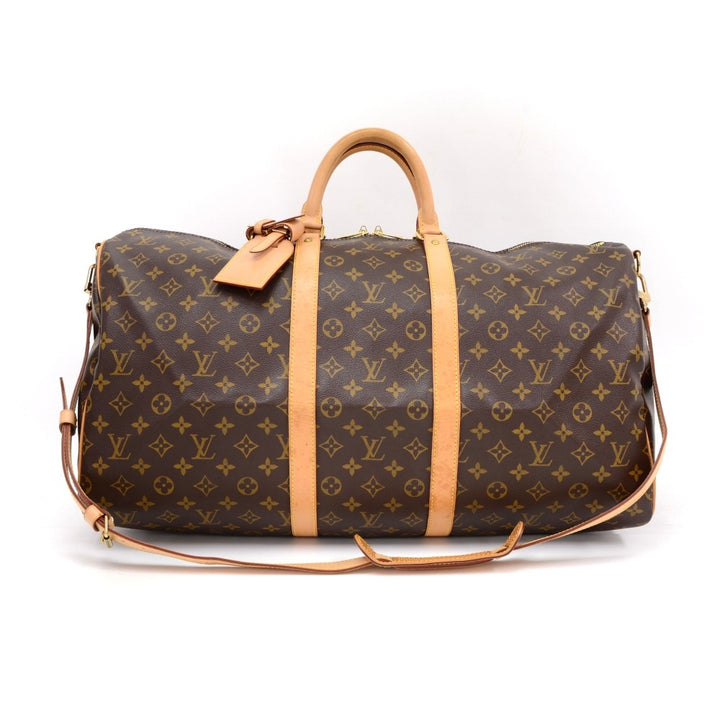 monogram canvas keepall 55 bandouliere duffel bag with strap