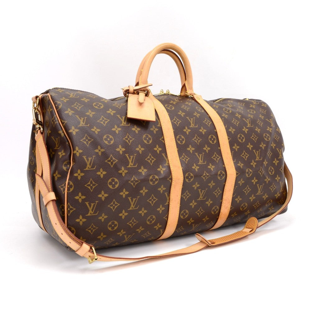 monogram canvas keepall 55 bandouliere duffel bag with strap