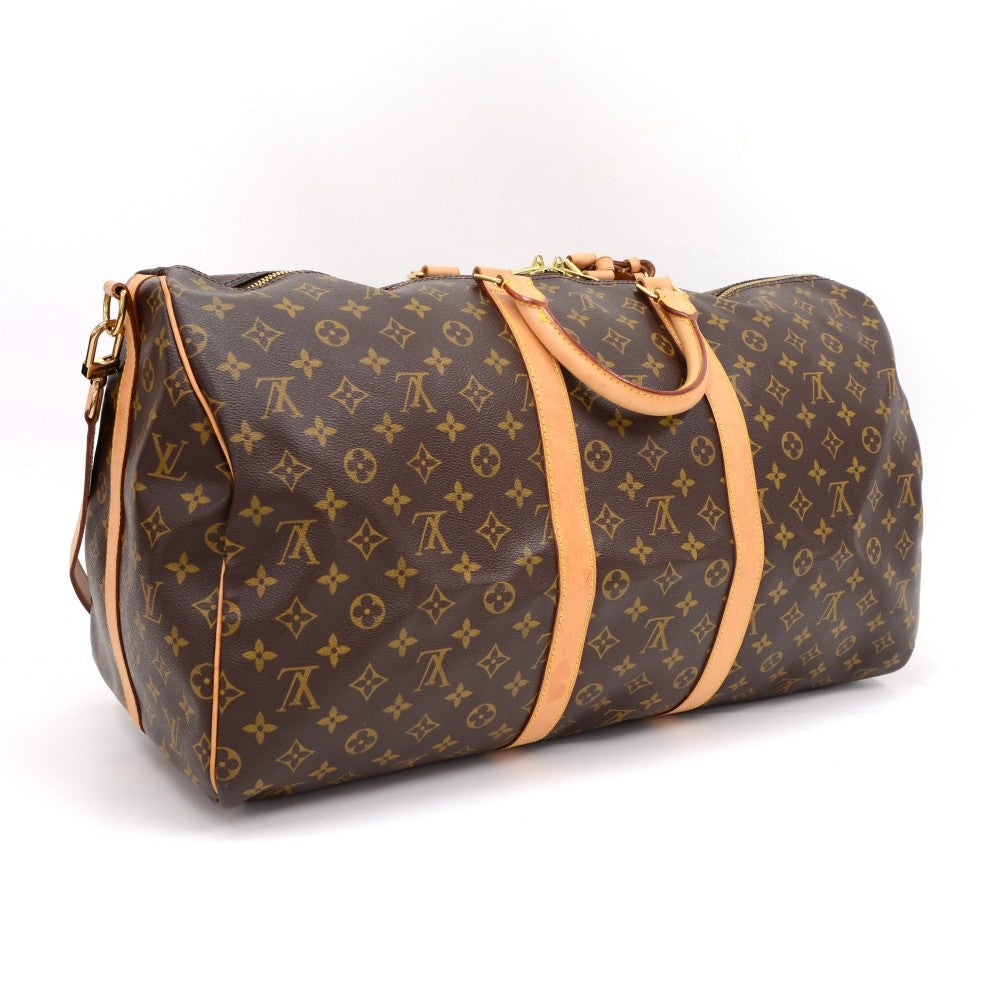 monogram canvas keepall 55 bandouliere duffel bag with strap