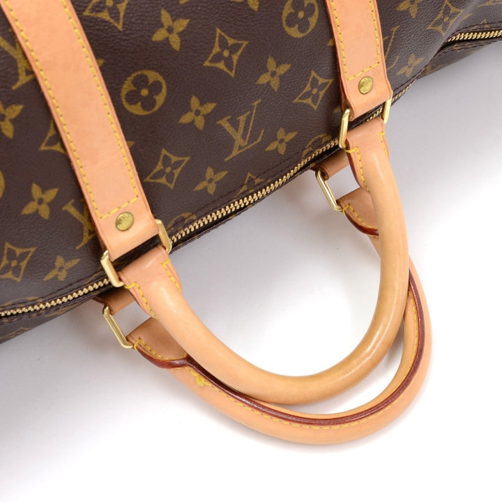 monogram canvas keepall 55 bandouliere duffel bag with strap