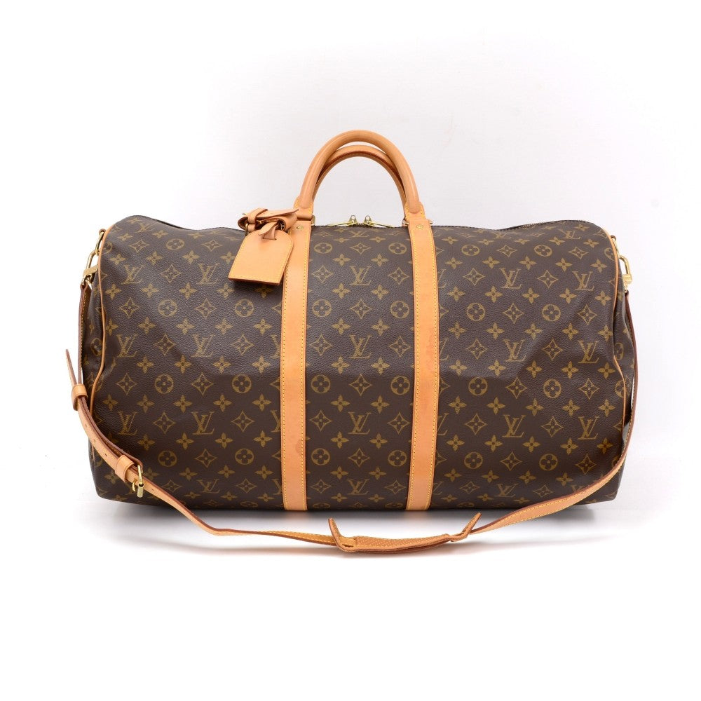 monogram canvas keepall 55 bandouliere duffel bag with strap