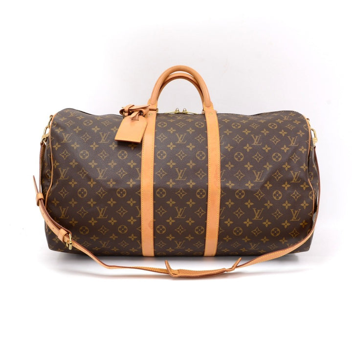 monogram canvas keepall 55 bandouliere duffel bag with strap
