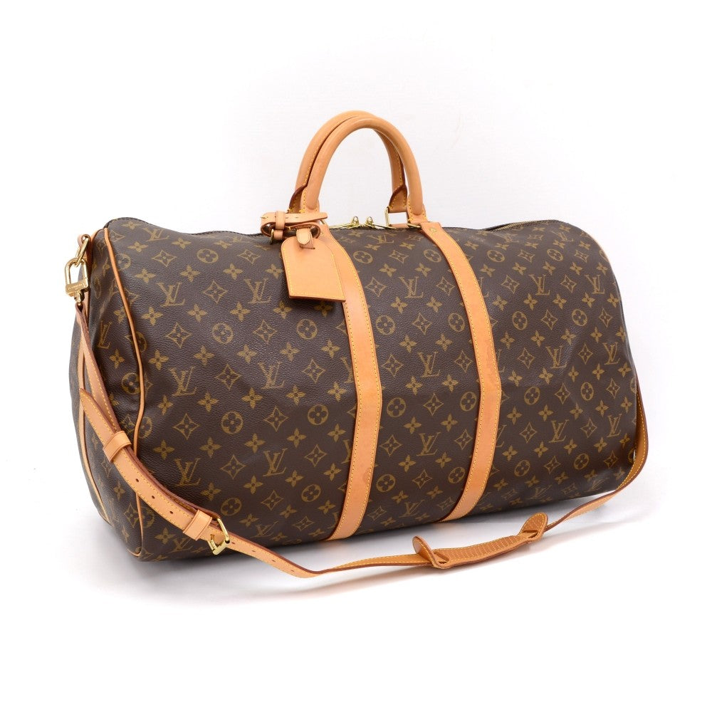 monogram canvas keepall 55 bandouliere duffel bag with strap