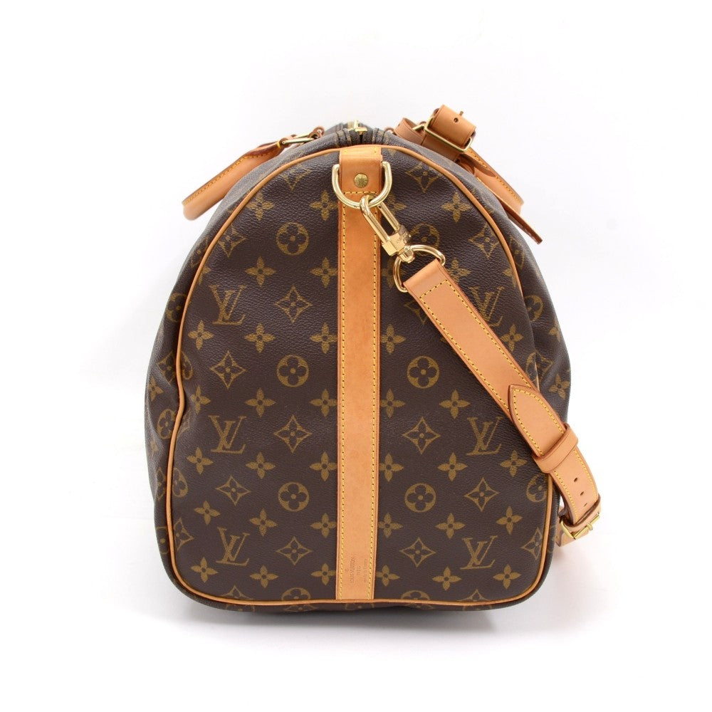 monogram canvas keepall 55 bandouliere duffel bag with strap