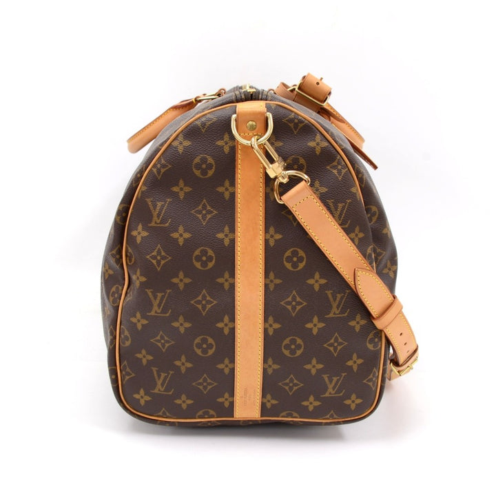 monogram canvas keepall 55 bandouliere duffel bag with strap