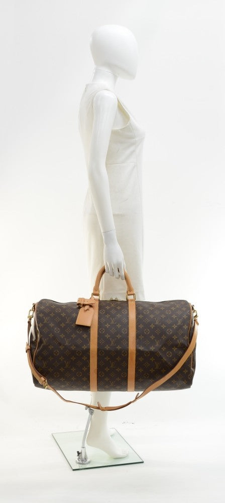 monogram canvas keepall 55 bandouliere duffel bag with strap