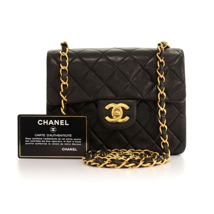 7" quilted leather shoulder bag