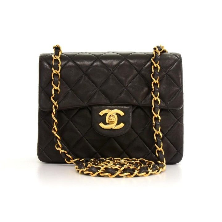 7" quilted leather shoulder bag