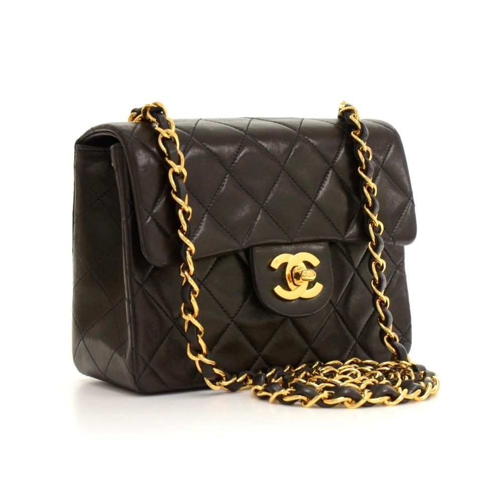 7" quilted leather shoulder bag