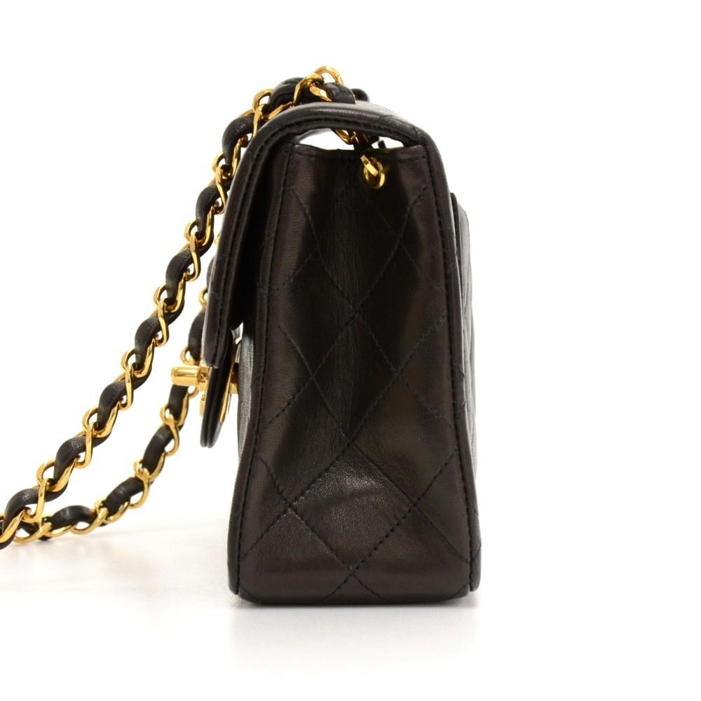 7" quilted leather shoulder bag