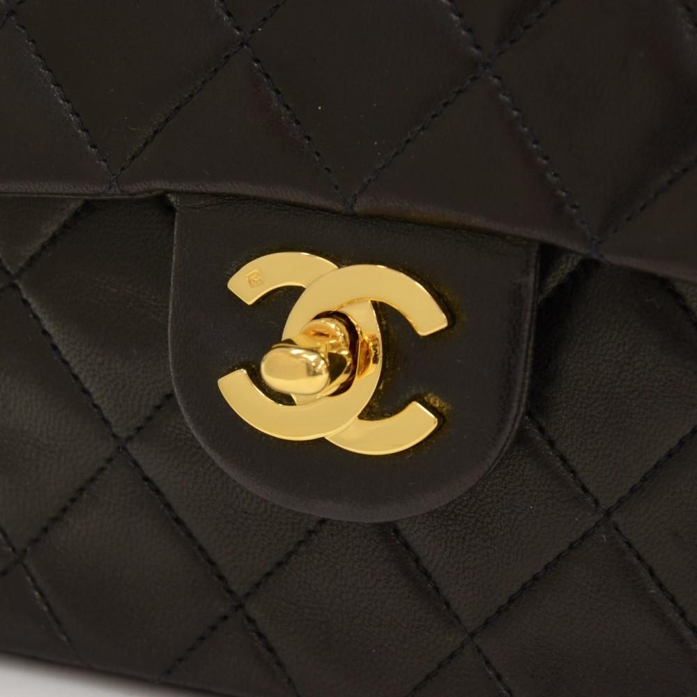 7" quilted leather shoulder bag