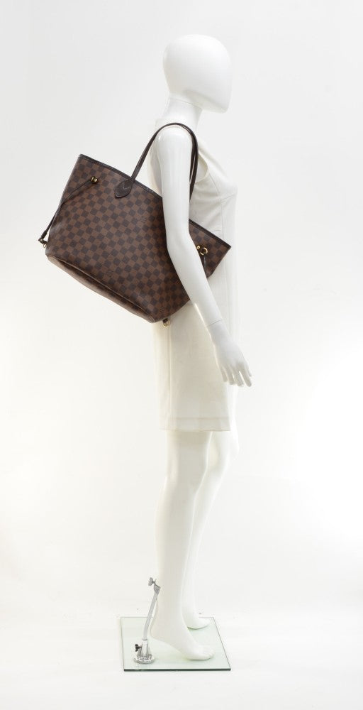 damier ebene canvas neverfull mm tote