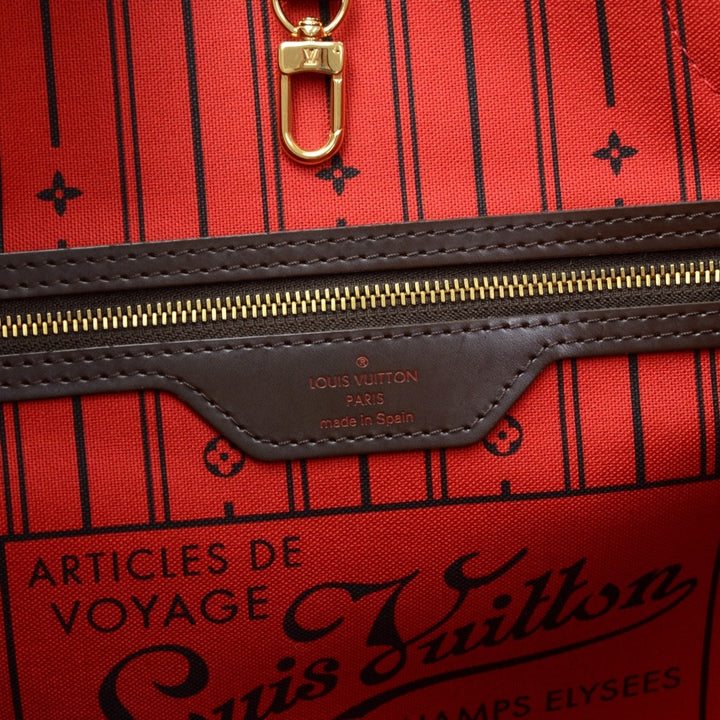 damier ebene canvas neverfull mm tote