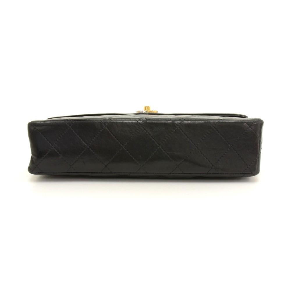 paris limited edition double flap quilted leather shoulder bag