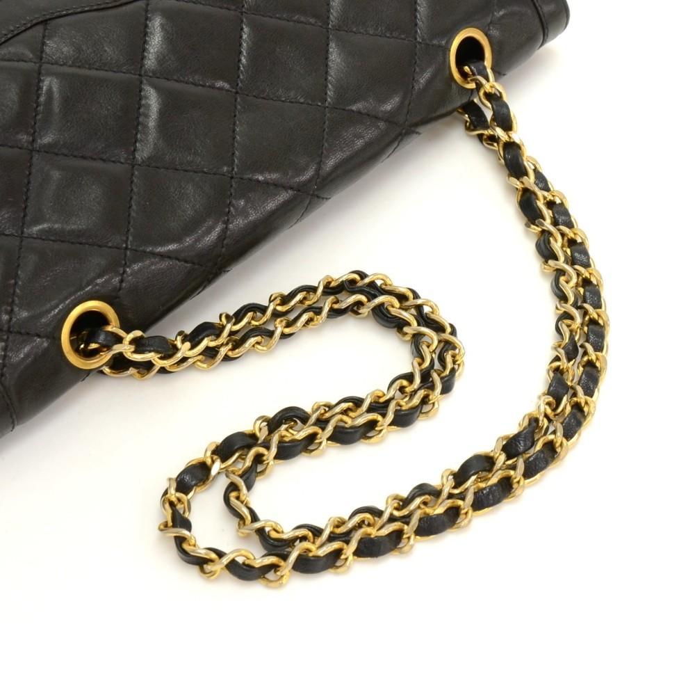 paris limited edition double flap quilted leather shoulder bag