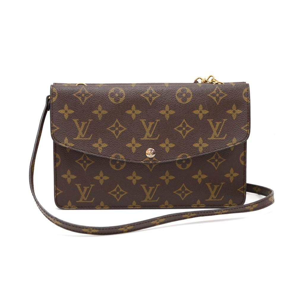 pochette double rabat monogram canvas shoulder bag