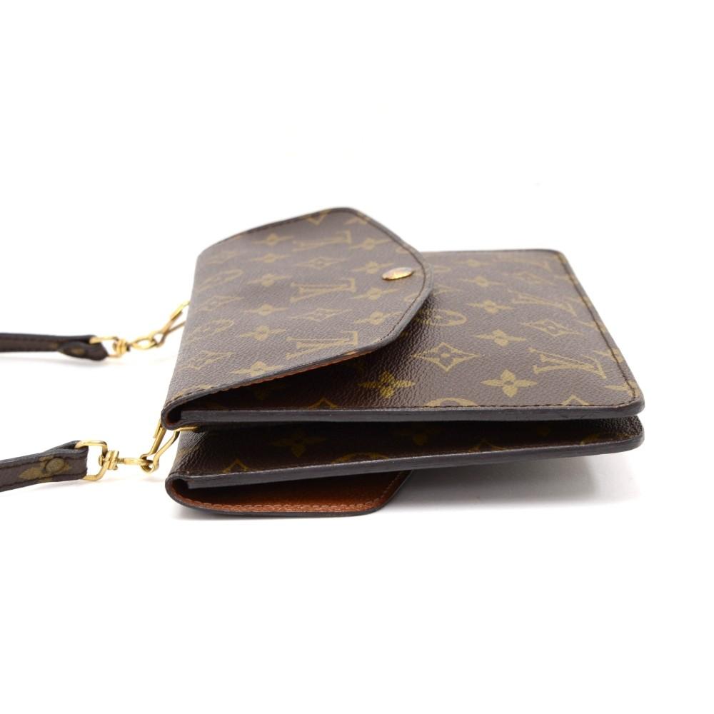 pochette double rabat monogram canvas shoulder bag