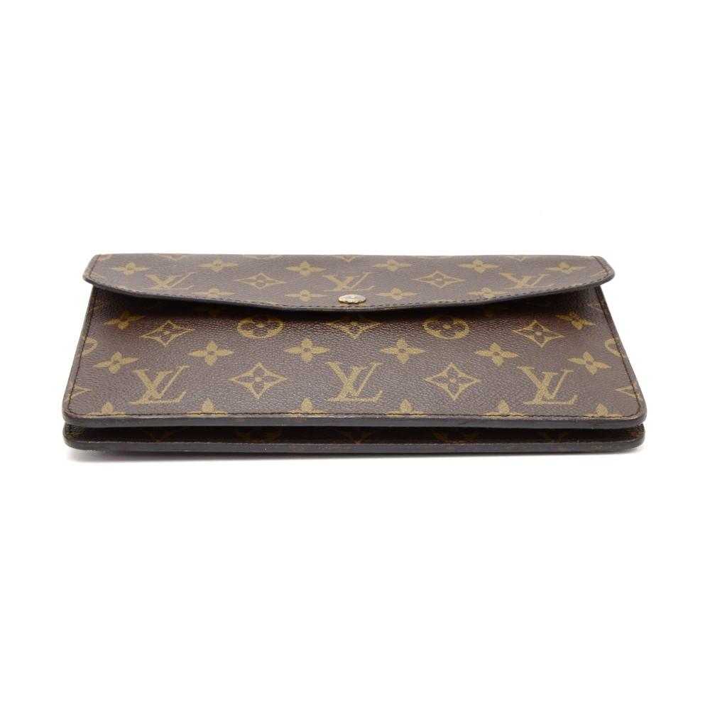 pochette double rabat monogram canvas shoulder bag