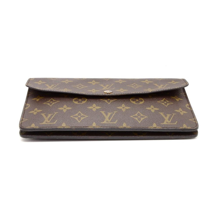 pochette double rabat monogram canvas shoulder bag