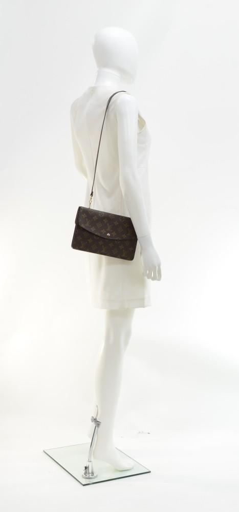 pochette double rabat monogram canvas shoulder bag