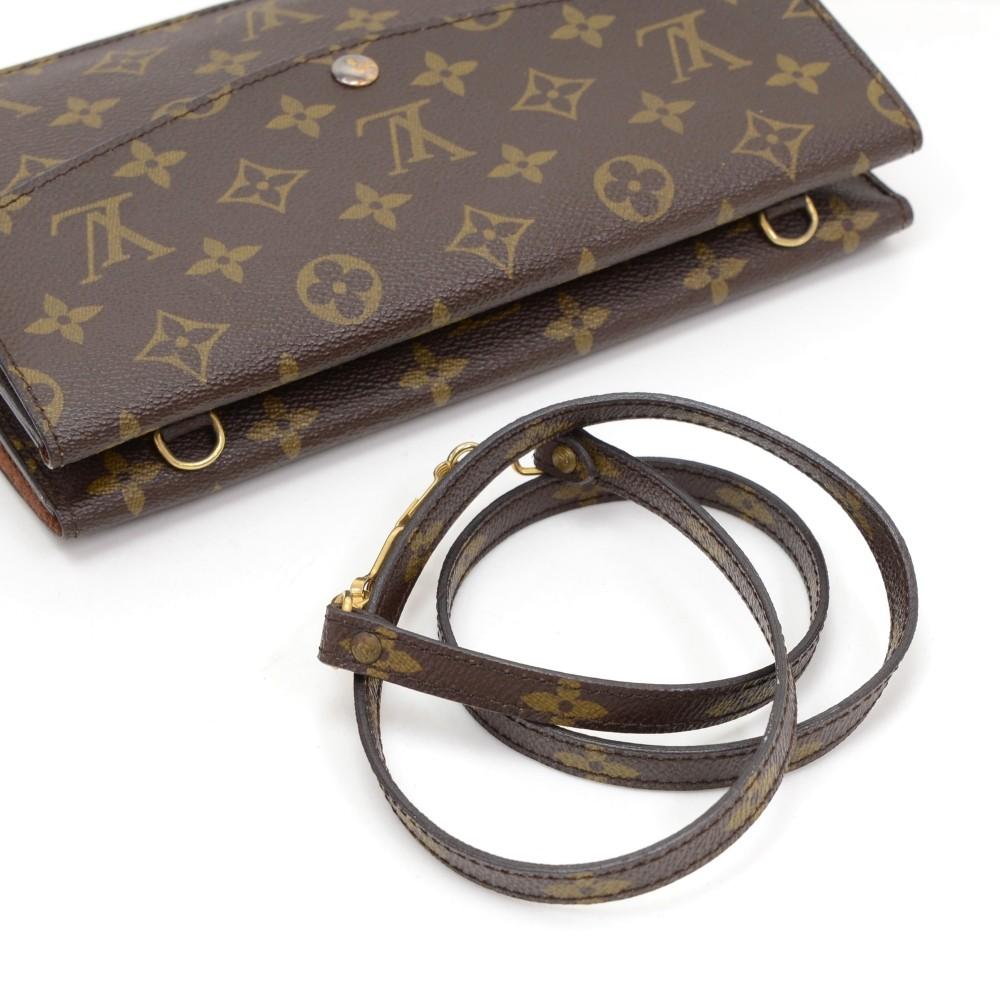 pochette double rabat monogram canvas shoulder bag