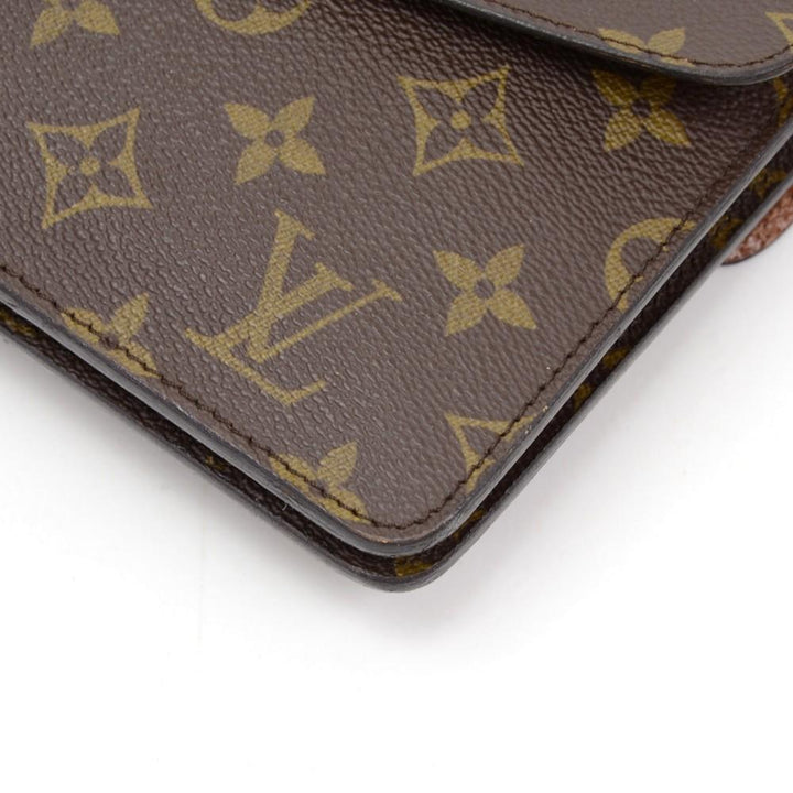 pochette double rabat monogram canvas shoulder bag