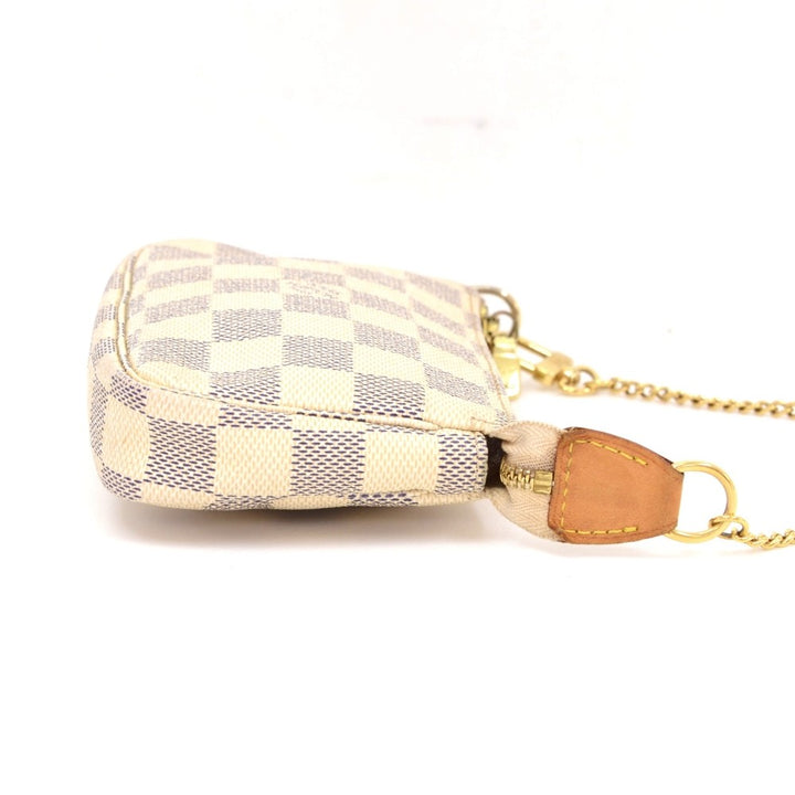 mini pochette accessoires damier azur canvas evening bag