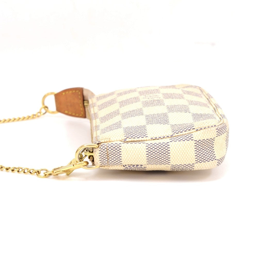 mini pochette accessoires damier azur canvas evening bag