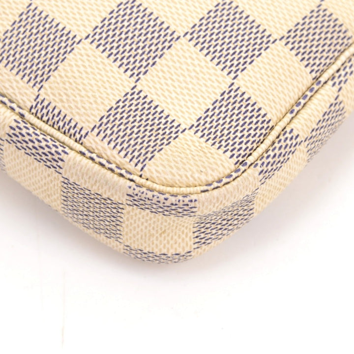 mini pochette accessoires damier azur canvas evening bag