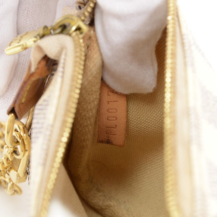mini pochette accessoires damier azur canvas evening bag