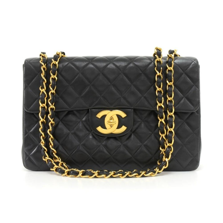 13" maxi quilted lambskin leather shoulder bag