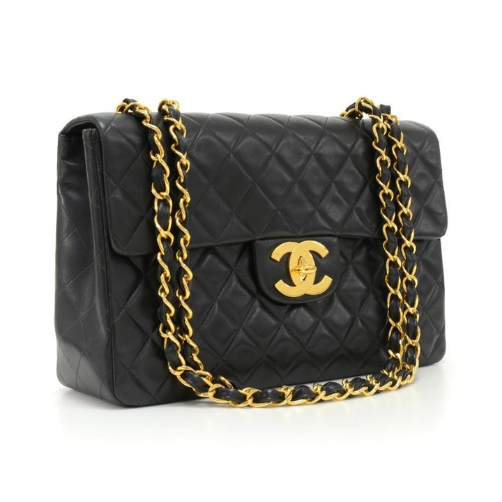 13" maxi quilted lambskin leather shoulder bag