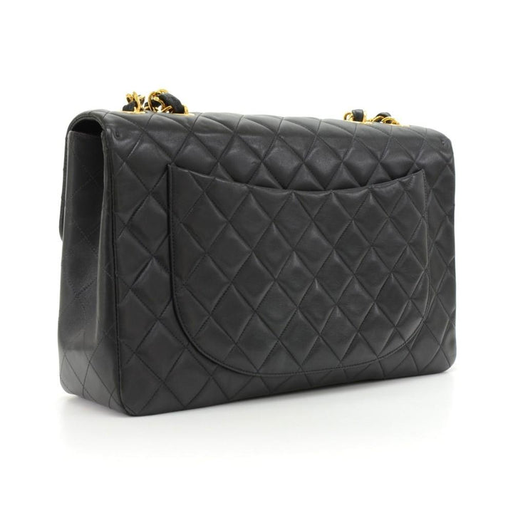 13" maxi quilted lambskin leather shoulder bag