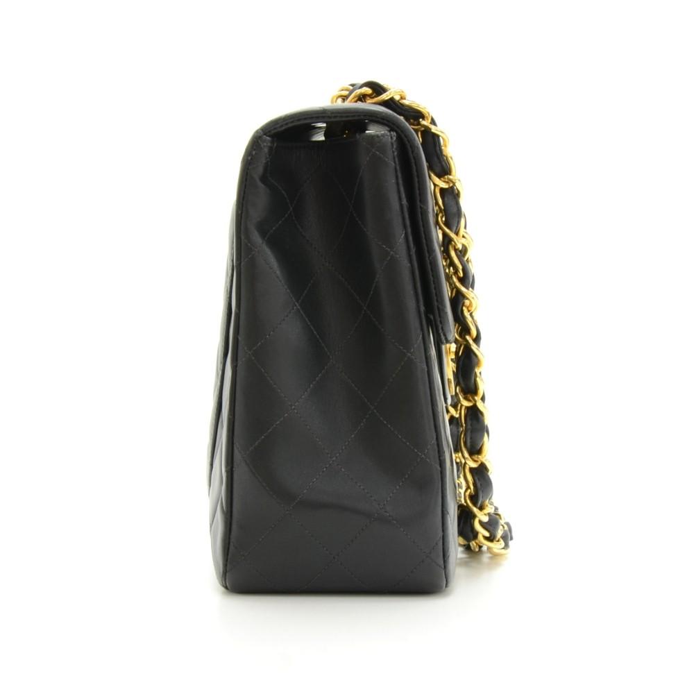 13" maxi quilted lambskin leather shoulder bag
