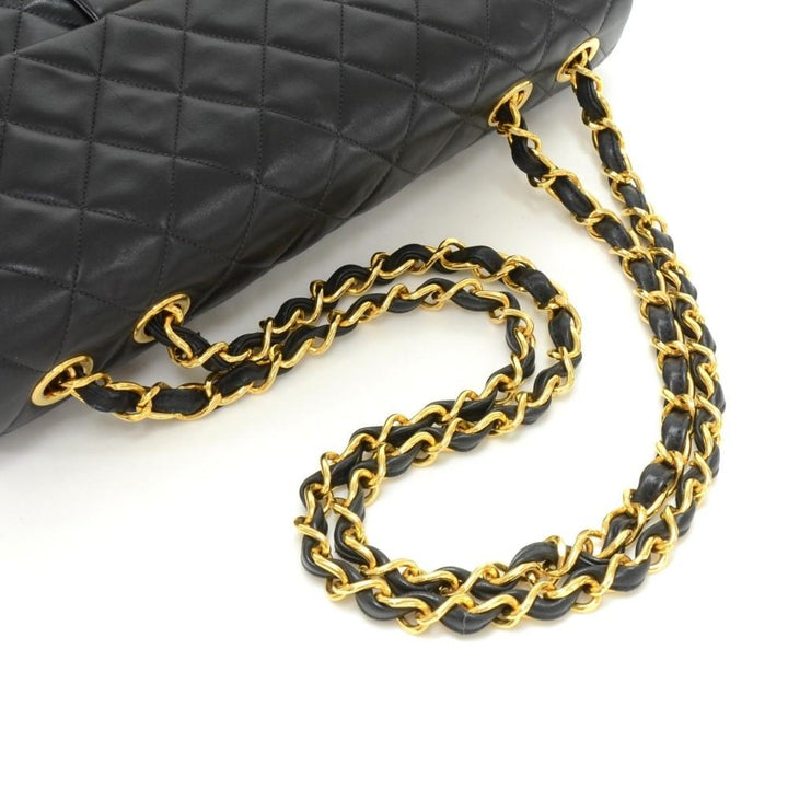 13" maxi quilted lambskin leather shoulder bag