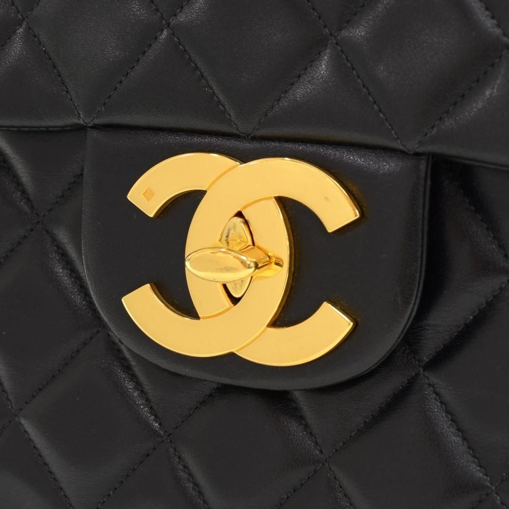 13" maxi quilted lambskin leather shoulder bag