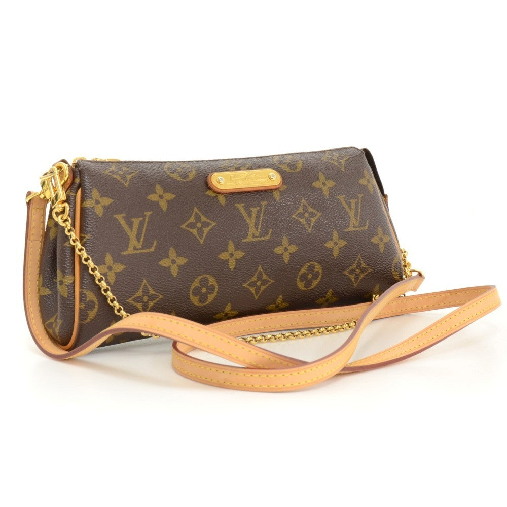 eva monogram canvas evening bag with strap