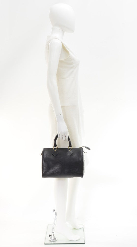 speedy 25 black epi leather handbag