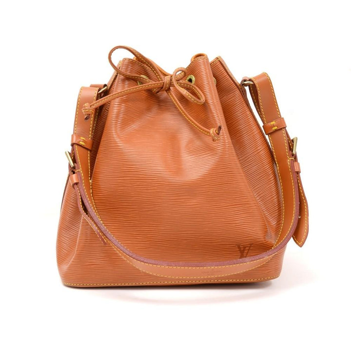 petit noe orange epi leather bag